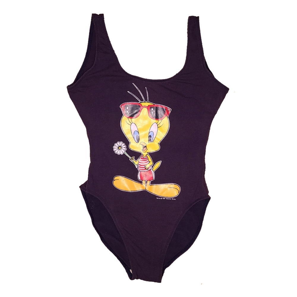 Vintage 1997 Looney Tunes Tweety one piece swim